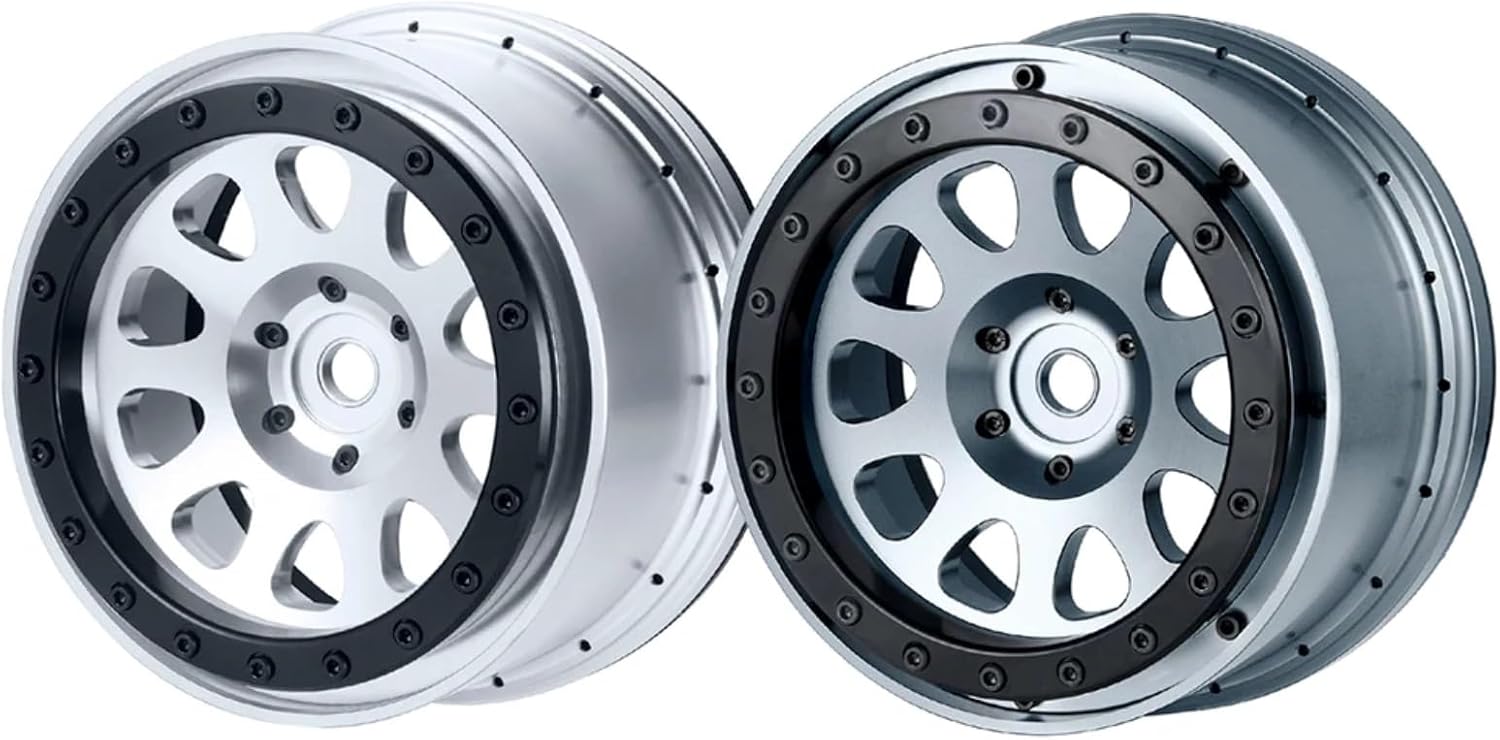 RC Car Upgrade Part For Traxxas For X-MAXX For DBXL For Kraton 8S 10151-13/00 1/5 4PCS 4.3inch Beadlock Wheels Rims Hubs 24mm Hex Tires RC Parts(Titanium)