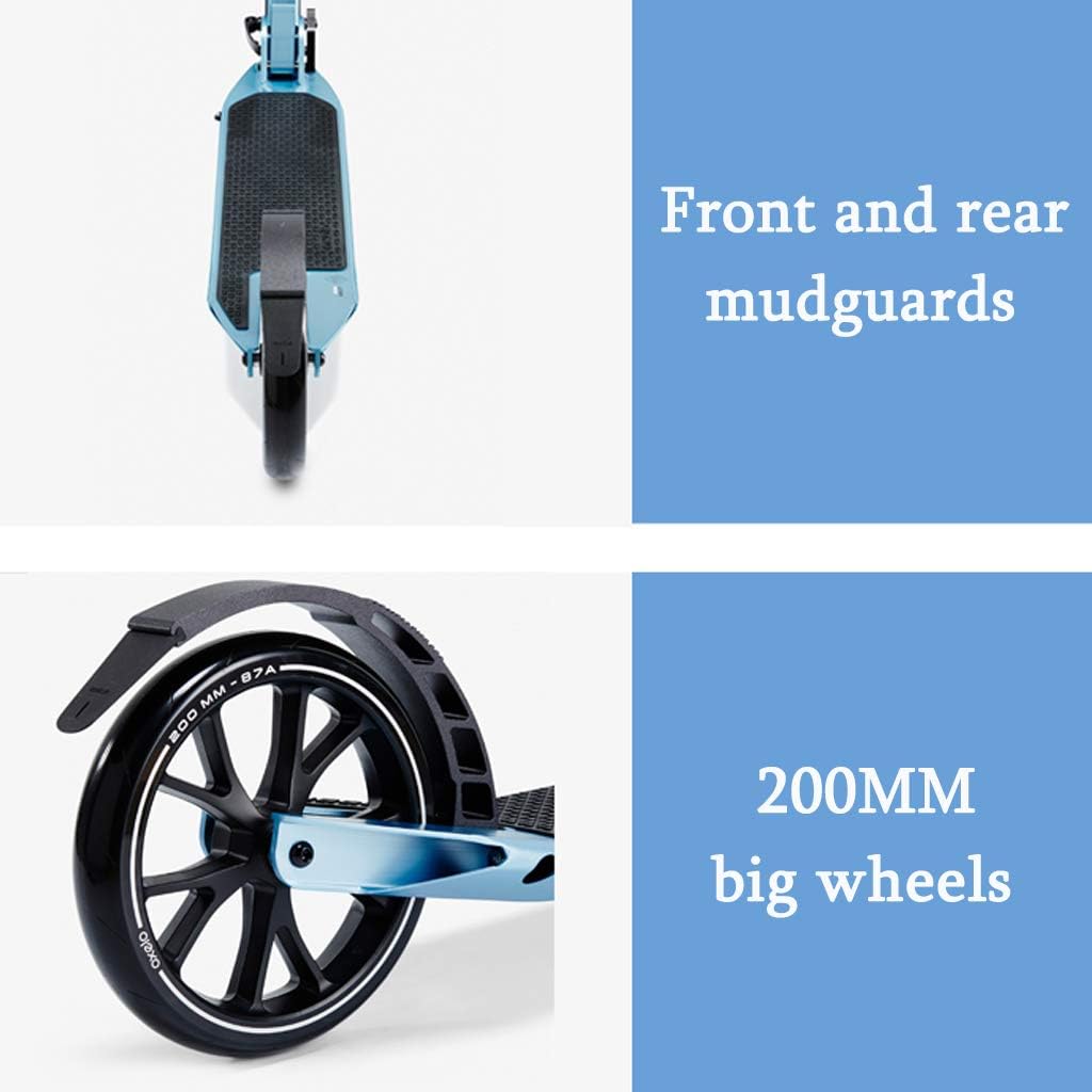 Commuter Kick Scooter for Adults, Teens | Foldable, Lightweight | Height-Adjustable Shock Absorption Mechanism Large 200mm Wheels Smooth Ride Foot Scooter