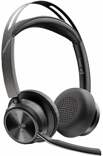 Poly Voyager Focus 2 Microsoft Teams Certified USBC-C Headset + USB-C/A Adapter TAA - Microsoft Teams Certification - Google Assistant, Siri - Stereo - USB Type C - Wired/Wireless - Bluetooth - 298.6