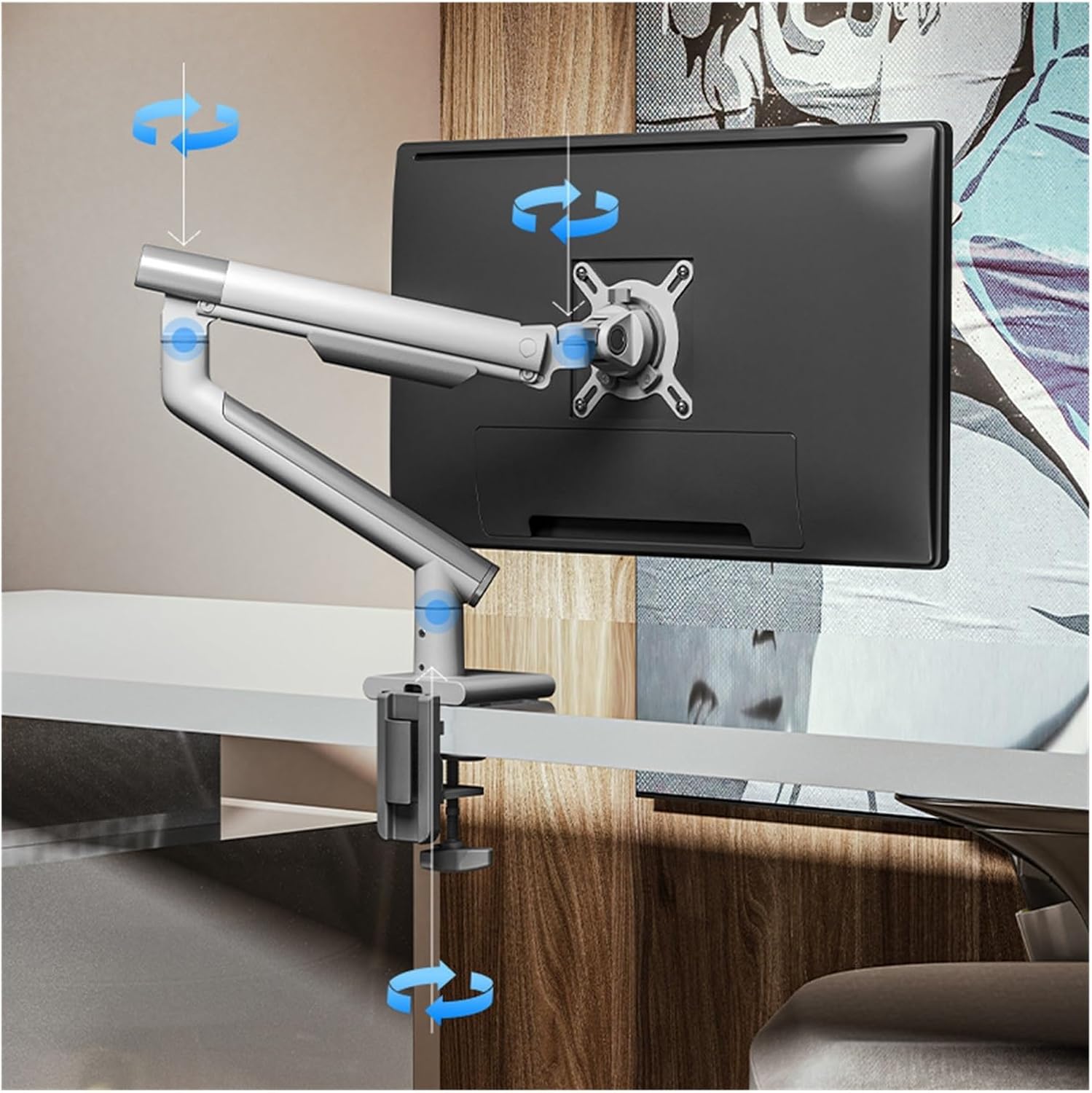 Computer Monitor Stand Arm T7-1W Desktop Rotating Telescopic Base