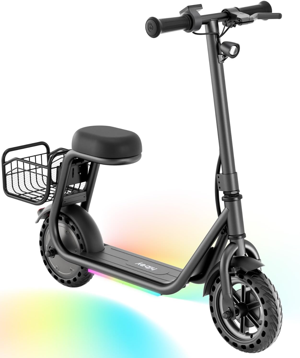 Hiboy ES1/Q2 Lite Electric Scooter with Seat for Kids Ages 4–10, LED Lights, UL Certified, 6.5–9.3 MPH, 40–100W Motor, Easy Control