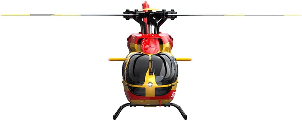 C190 H145 RC Helicopter for Adults, 1/30 Scale 6CH Single-Rotor Gyroscopic Flying Aircraft Model, with Optical Flow Positioning (RTF Version/Red & White) (Red & Yellow)