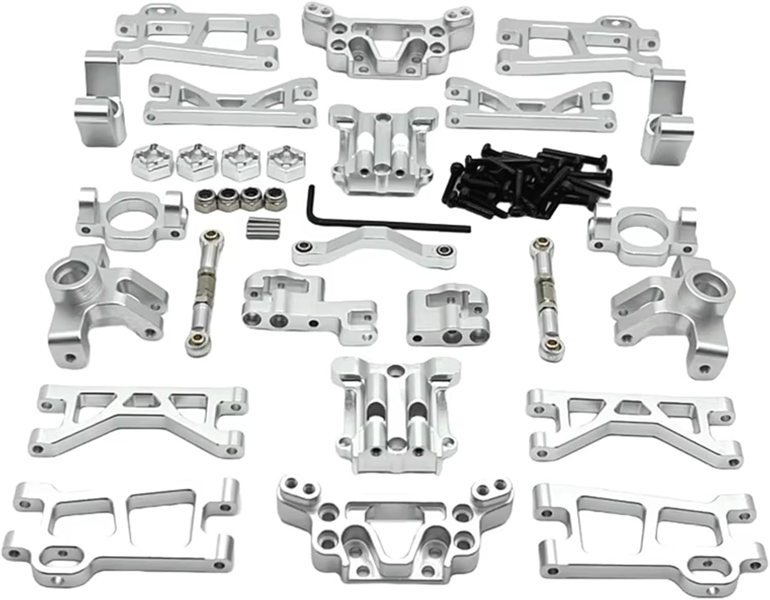 RC Repairs Spare Parts For YuDi GR M16 1/16 Metal Upgrade For Swing Arm Front And Rear Cup Set Remote Control Car Accessories(Silver)