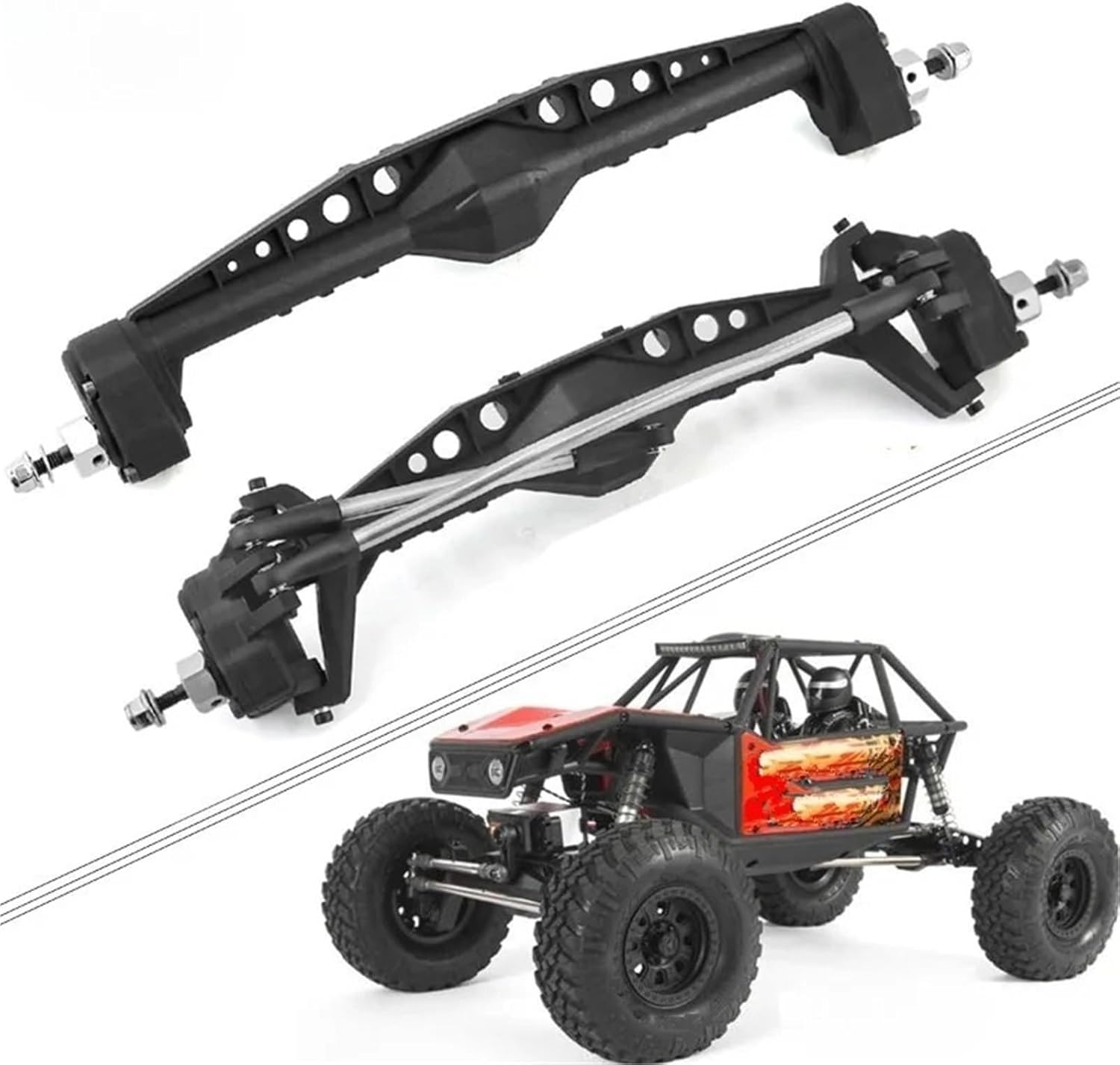RC Crawlers Spare Parts For Axial For Capra UTB10 1.9 For Utb For Currie F9 1/10 Front And Rear Plastic Portal Axle Complete RC Crawler Car Upgrade Parts