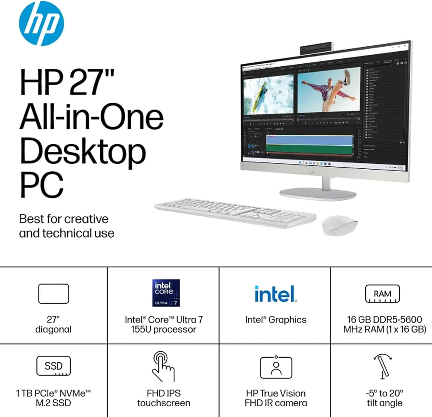 HP Touchscreen All-in-One Desktop Computer, 27