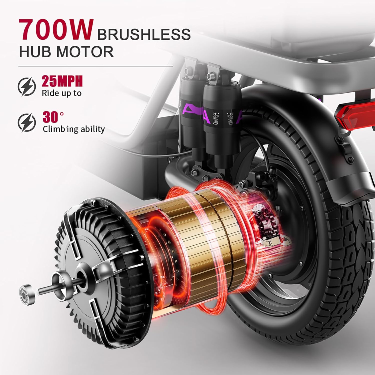 700W Peak Electric Scooter with Seat, Electric Scooter for Adults&Teens,30 Miles 25mph Foldable Commuter Ebike, Adjustable EScooter with Box