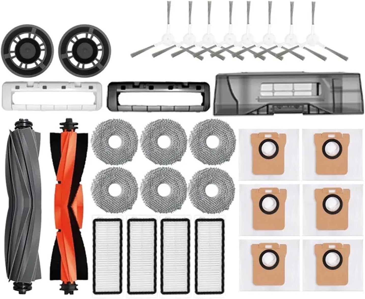 rqhdd Vacuum Attachment Compatible with Dreame L20 Ultra Robot Vacuum Accessories Rubber Main Side Brushes Mop Cloths HEPA Filters Dust Bag Spare Parts(31pcs.)