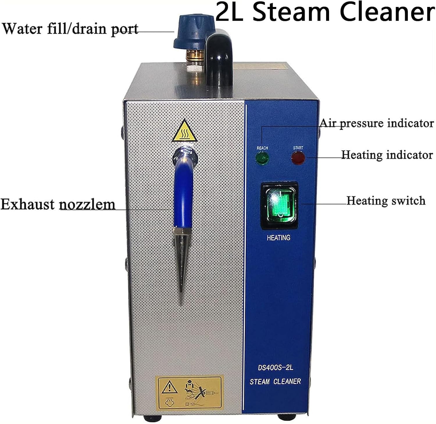 Ostreemaner Professional Jewelry Steam Cleaner, 1300W Jewelry Steam Cleaner,2L Stainless Steel Steam Cleaner,Used to Clean Jewelry/Silver/Gold