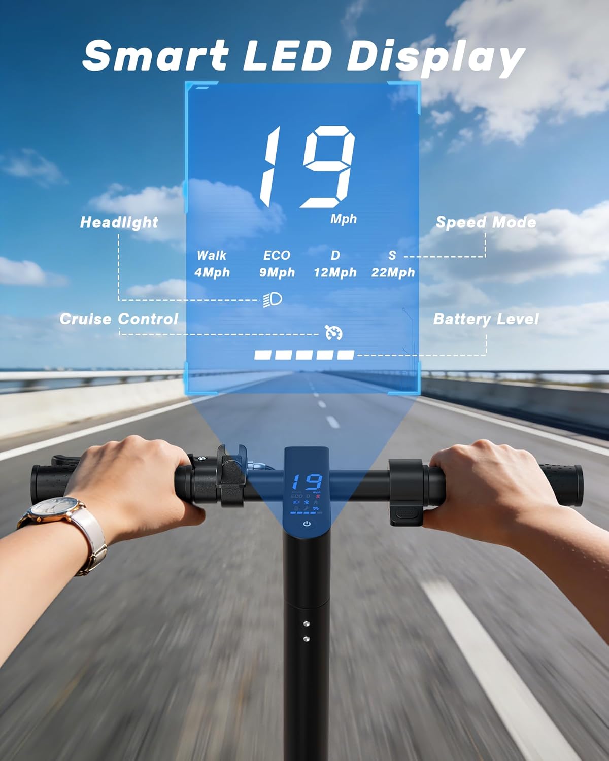 NAVIC Electric Scooter for Adults，Top Speed 19/22 MPH，Range 19/22/28 Miles，8.5”/10