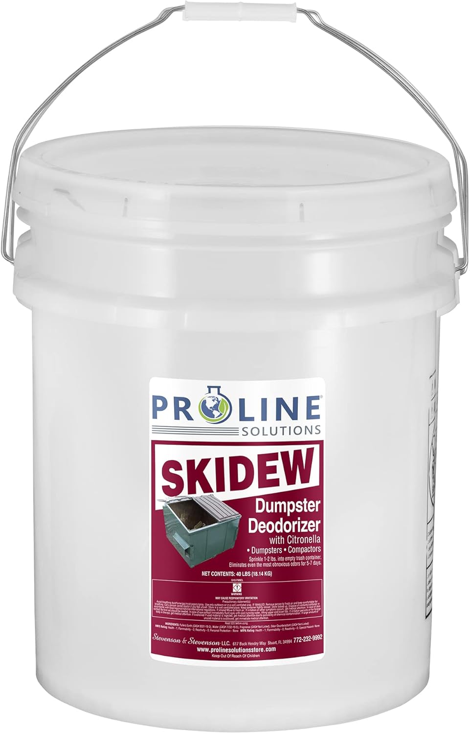Proline Solutions SKIDEW Cherry Dumpster Deodorizer Granules. Long Lasting Cherry scent., (5gal)