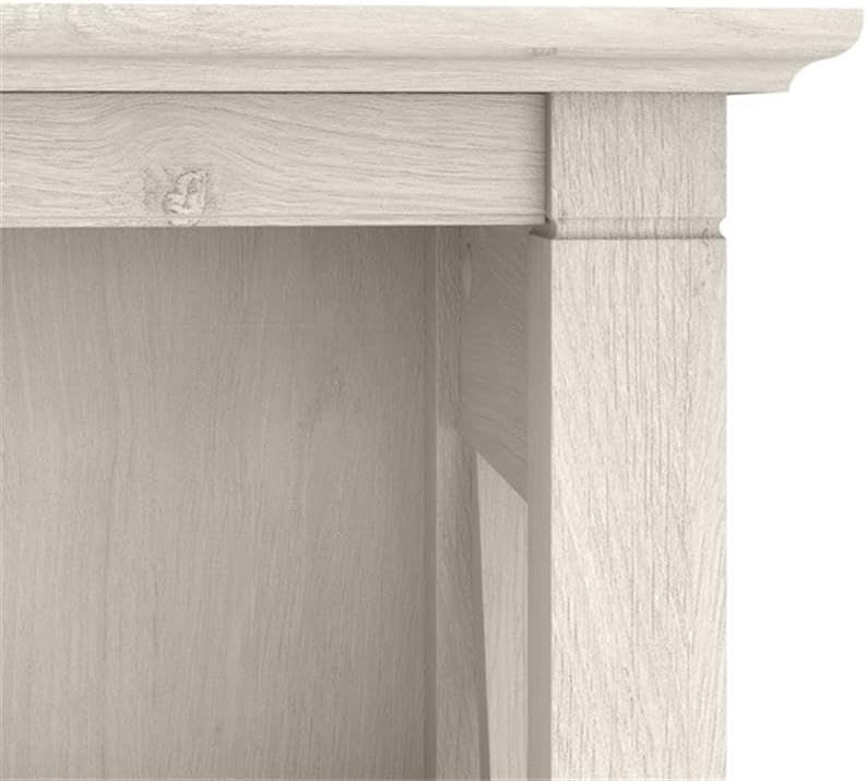 Pemberly Row 5 Shelf Bookcase Set of 2 in Linen White Oak - Engineered Wood