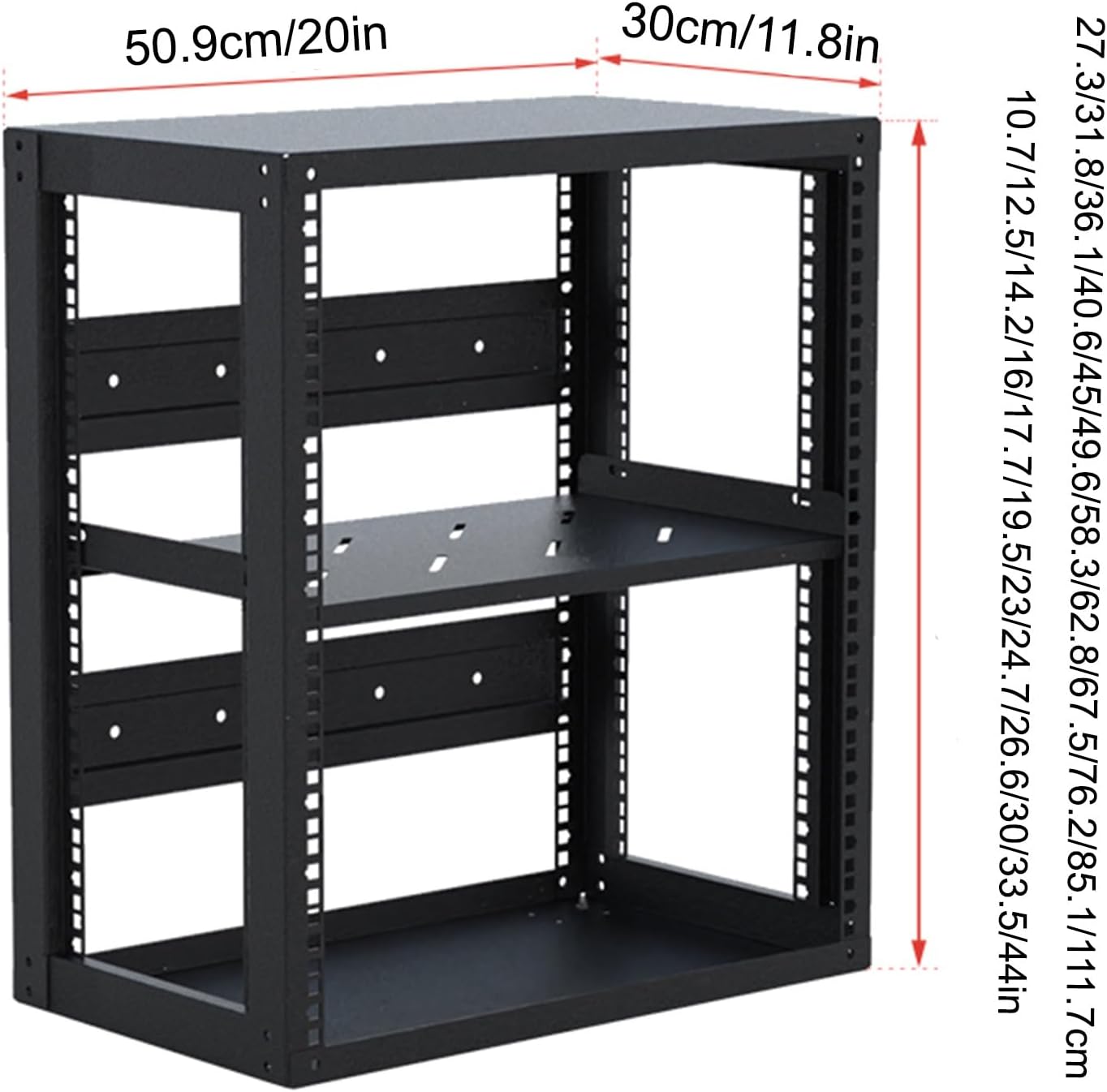 2 Tier Audio-Video Media Stand with Adjustable Shelves