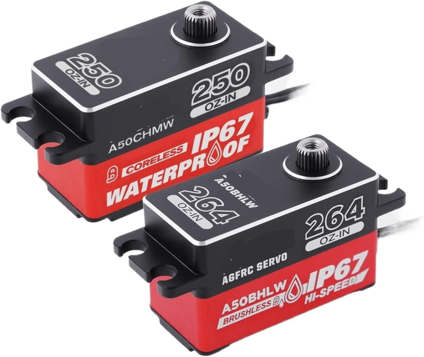 A50BHLW A50CH High Speed ​​19KG 18KG Waterproof IP67 Low Profile Brushless Coreless Remote Control Servo Suitable for 1/10 1/12(A50BHLW Set 1)