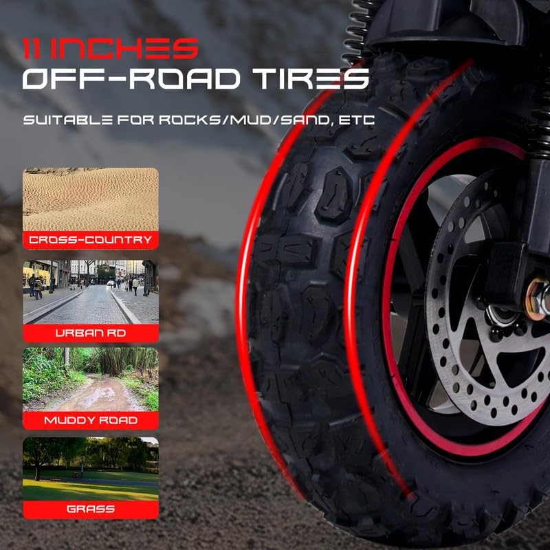 Electric Scooter 900W to 1600W Motor 48V18ah Battery Folding Electric Scooter for Adults 11 Inch Tires Top Speed 30 to 34 MPH Long Range Up to 37 Miles Perfect for Commuting and Leisure