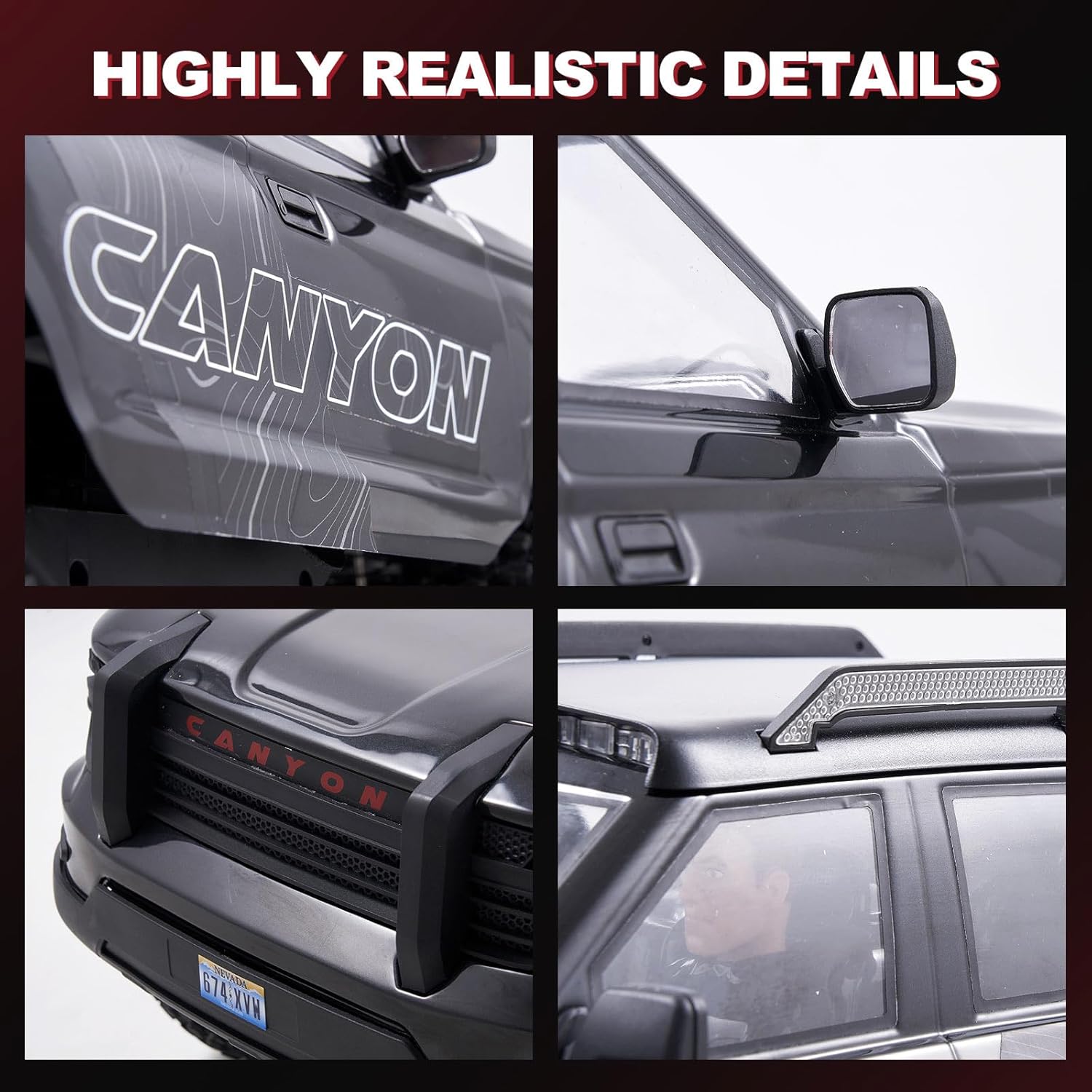 FMS 1/10 Canyon RC Crawler, FCX10 RC Rock Crawler with Lighting, Hobby Grade Offroad RC Car for Adults, RS Need to Complete