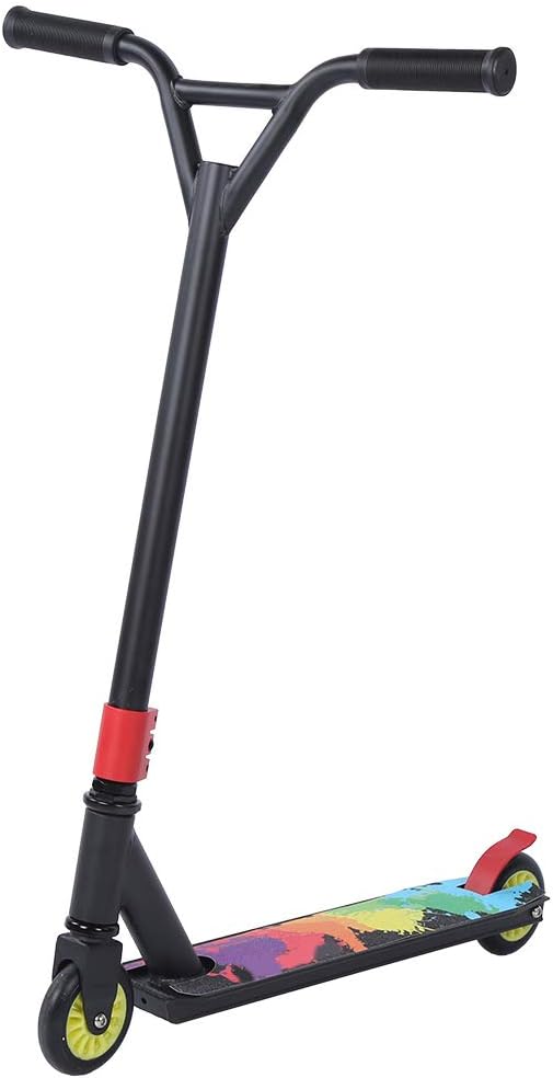 Portable Stunt Scooter, Adult Scooter Set with Aluminum y Wheels, Black for Commuting and Ad, Aviation Aluminum