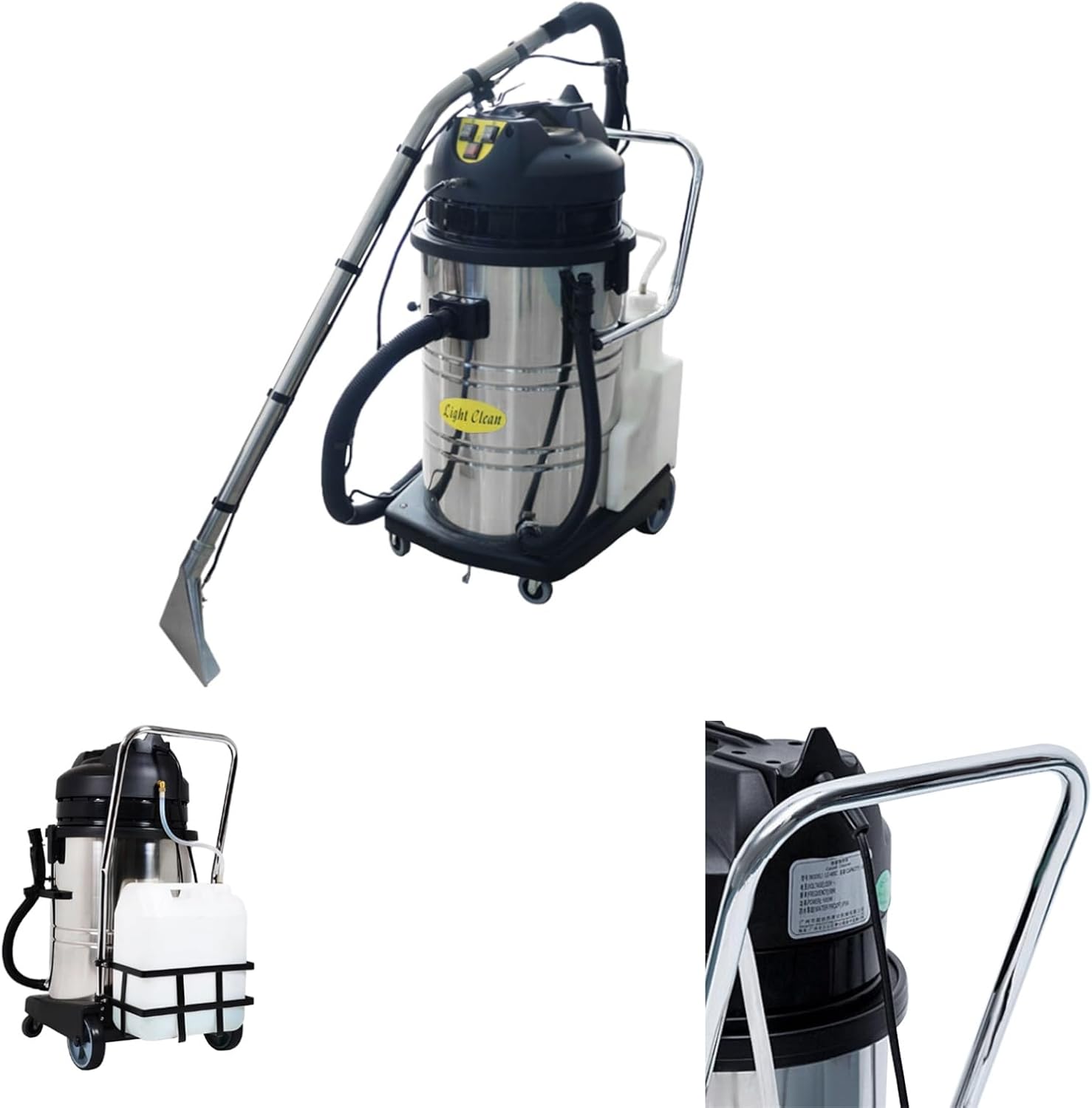 60L Professional Carpet Cleaning Machine, Commercial Carpet Cleaner Machine, 3 in 1 Carpet Spraying Floor Brush, Industrial Steam Cleaner Deep Rug Cleaner Washing Machine for Hotel, Office