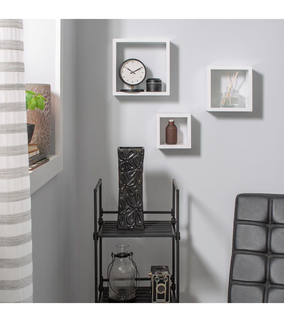 Organize It All 3ct White Wall Cube Shelves