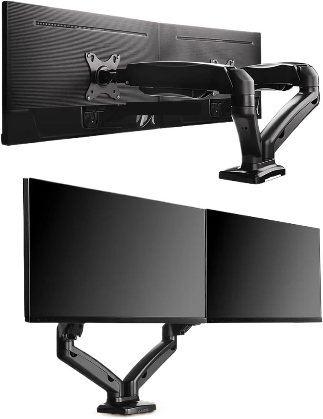 DL-LDT13-2A ​​17-27 inch Grommet Clamp LCD Dual Monitor Desktop Stand Gas Spring Full Motion TV Stand Loading 2-6.5 kg