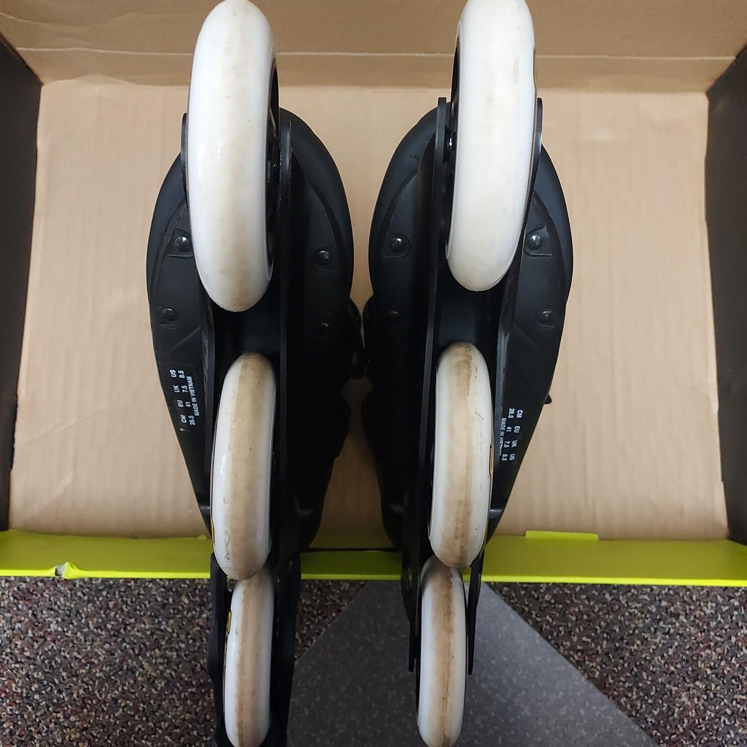 Rollerblade Macroblade 100 3WD Mens Adult Fitness Inline Skate, Black and Saffron Yellow, Performance Inline Skates