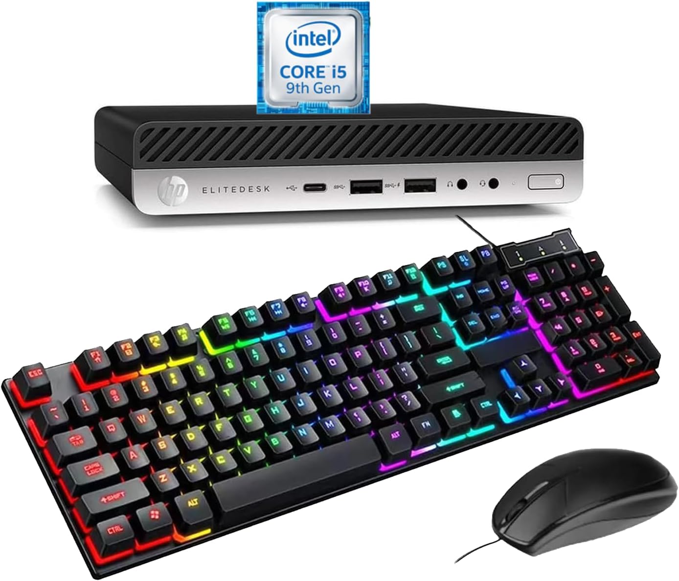 HP EliteDesk 800 G5 Mini Desktop Computer, Intel Core i5-9500T 6-Core 3.7 GHz, 16GB DDR4, 512GB SSD, HDMI, DP, USB Type-C, windows 11 Pro (Renewed)