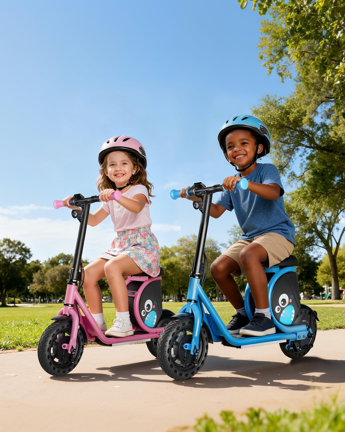 Hiboy JoyHaul Electric Scooter for Kids, Ages 4-10 – LED Neon Lights, 100W Brushless Motor, 56.16Wh Battery, Under-Seat Storage & Safety Brake