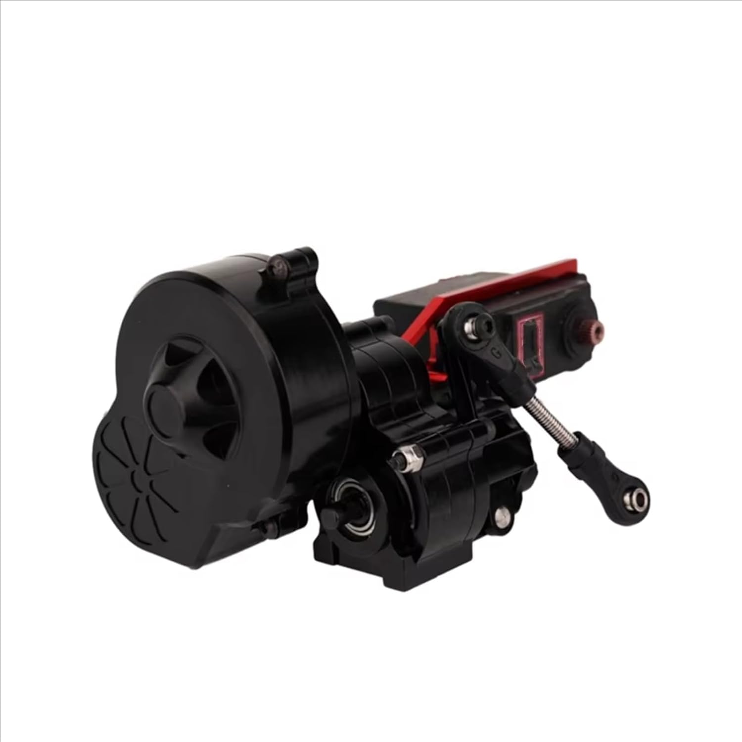 RC Gearboxes For Axial For SCX10 AX10 For Wraith Black ABUM-2X 1/10 Metal Complete Gearbox Transmission Box With Dig Gear 1 Speed RC Crawler Car