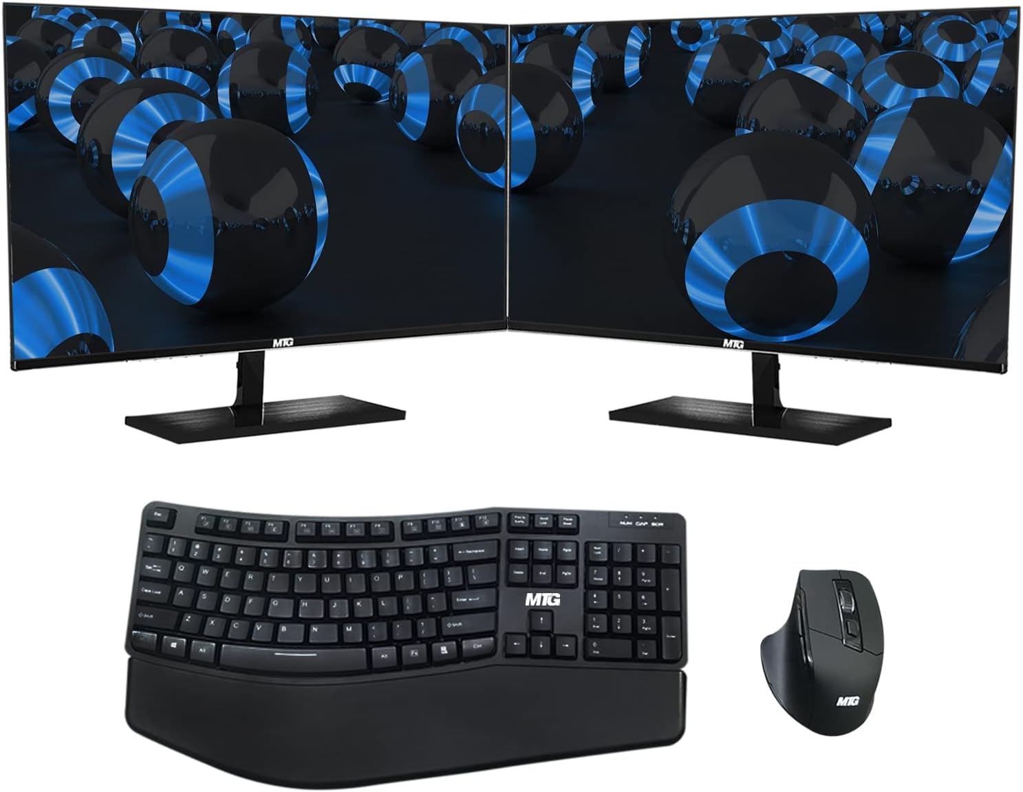 TechMagnet All in one Desktop Computer,Cheetah 6,Intel Core i5 6th Gen,8GB DDR3,480GB SSD,New Dual 22 inch LED,MTG Wireless Ergonomic Keyboard Mouse,USB Wi-Fi,Windows 11(Renewed)