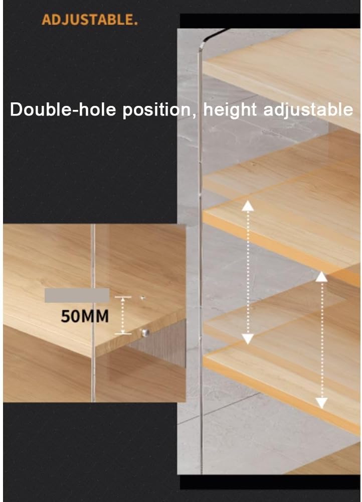 BERWDUXA Acrylic Audio Rack 3/4-Layer AV Media Stand Game Console Shelf Record Player Stand Adjustable HiFi Storage Shelves for Entertainment Stereo Component(Clear+Black