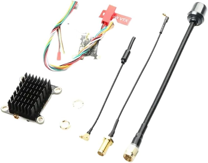 1.6W VTX 48CH Video Transmitter Power Built-in Microphone Compatible with Compatible RC Racing Drones(1.6W VTX Antenna)