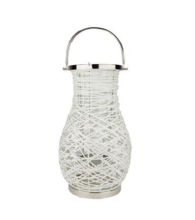 Northlight 18.5 White Iron Pillar Candle Lantern