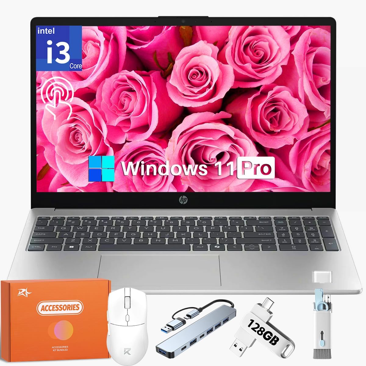 HP 2025 Touchscreen Laptop, Intel 6-Core i3-1315U (Beat Ryzen 5 7430u), 15.6