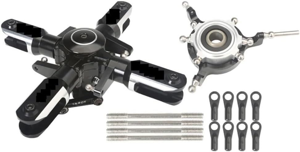for Tarot-RC 450 500 Helicopter Quadcopter Rotor Head Set with Swashplate Black TL45053 / TL50028 Aluminum Alloy for CNC Material(for 500)