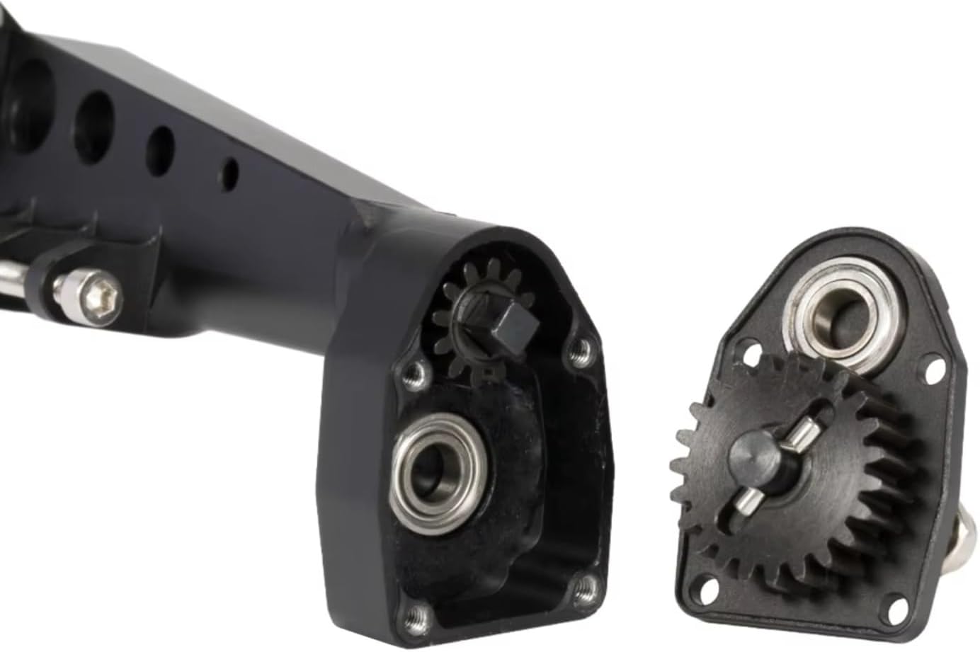 RC Axle Models For Capra 1/10 Portal Axle Aluminum Offset With Constant Velocity Driveshift Adjustable Upper Link Mount RC Crawler Model(Black,1set)