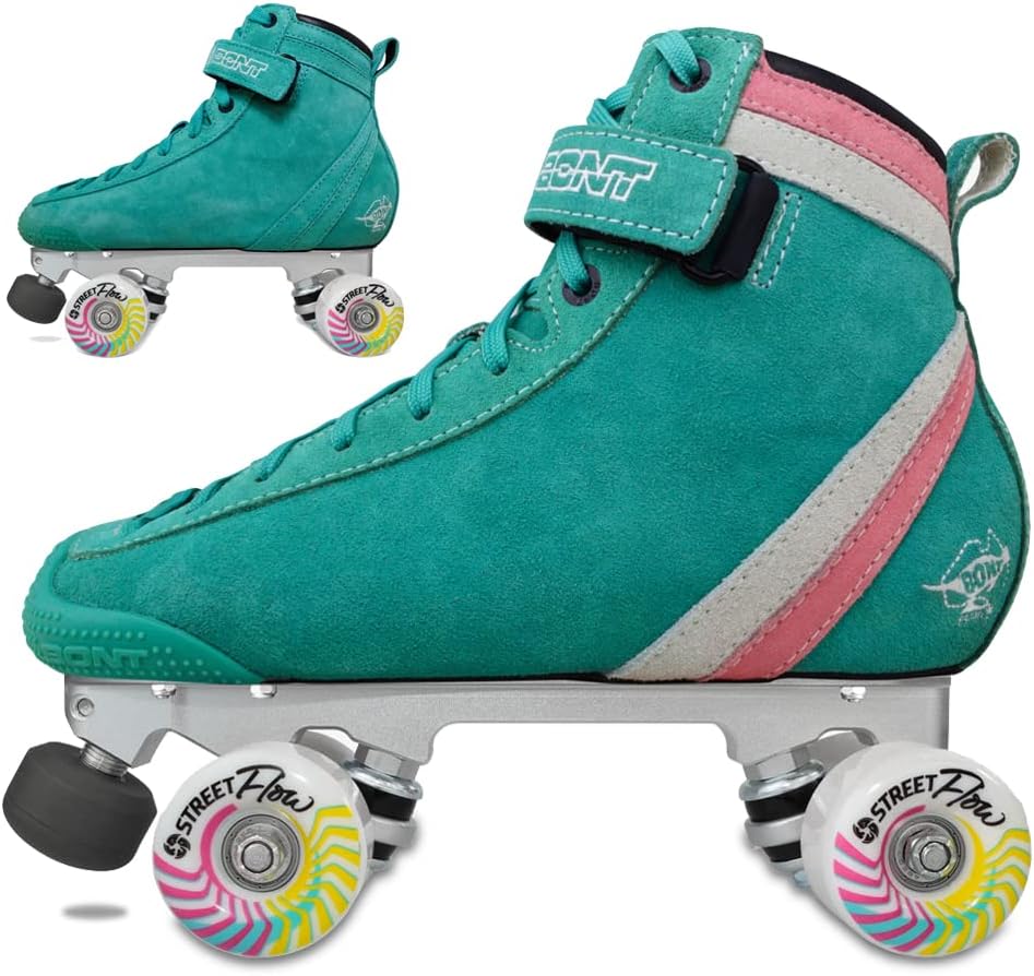 Bont Parkstar Soft Teal Suede Roller Skates for Park Ramps Bowls Street - Rollerskates for Outdoor and Indoor Skating