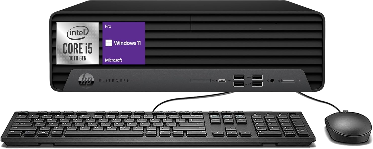 HP EliteDesk 800 G6 SFF Small Form Factor Business Desktop PC, Six-Core i5-10500, 16GB DDR4, 512GB SSD, Keyboard and Mouse, WiFi, Bluetooth, Windows 11 Pro (Renewed)