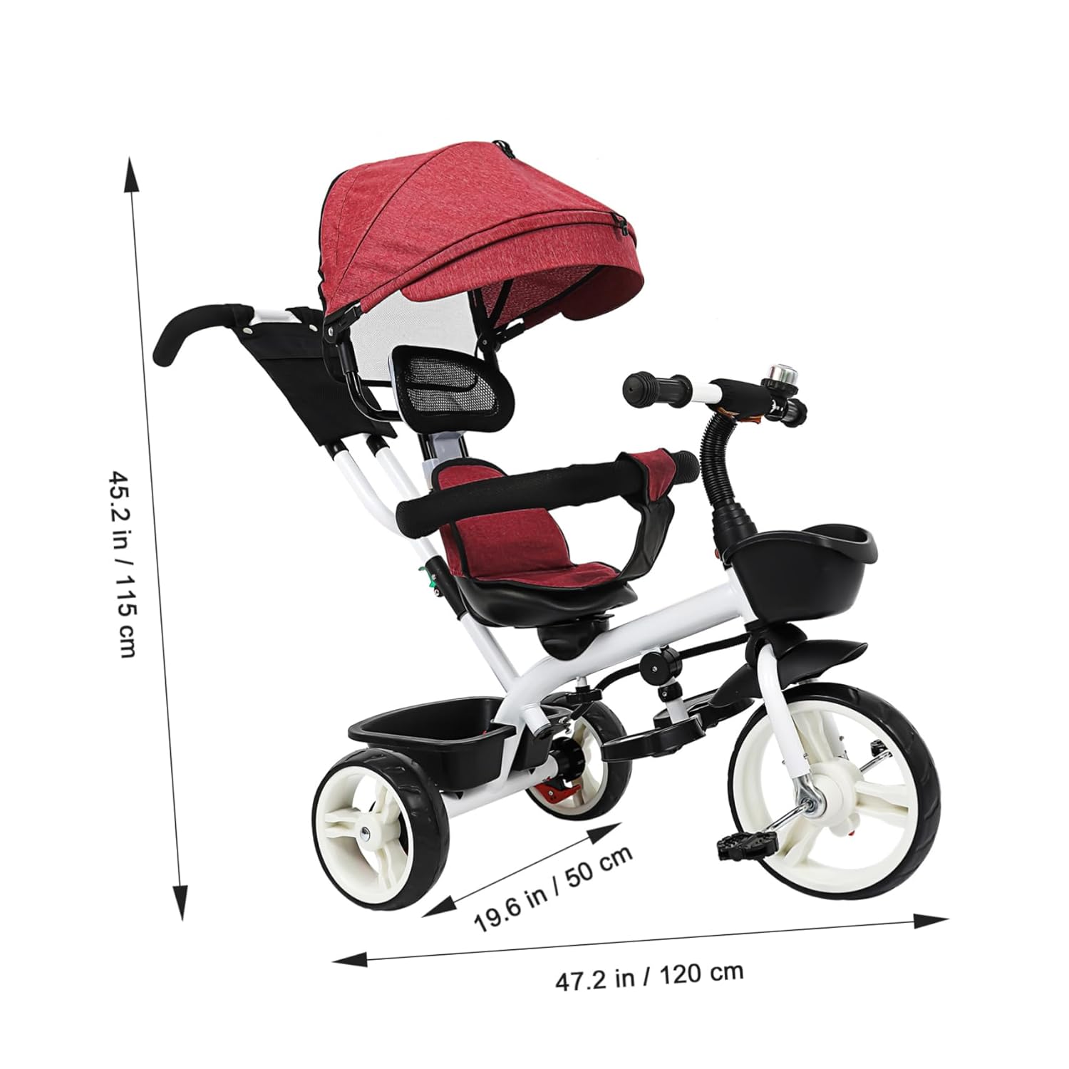 Tricycle with Sunshade Stroller for Boys and Lightweight Design for Family Outings Stylish