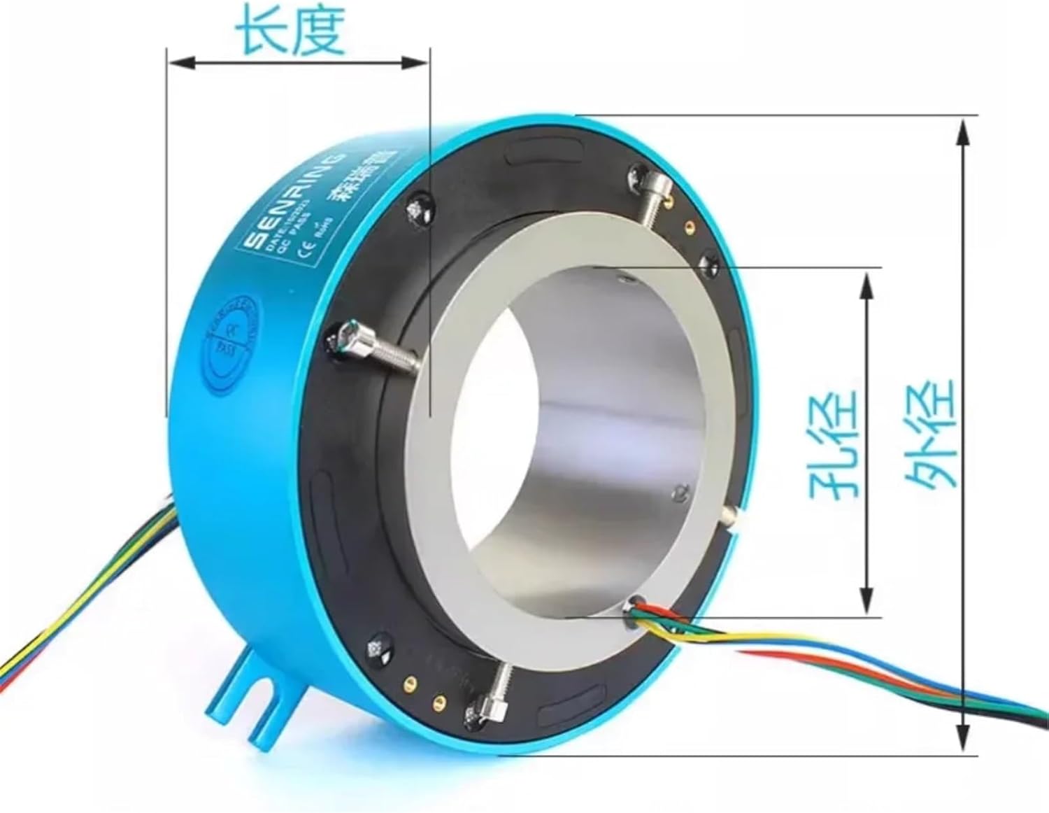 1PCS 6/12/18wires, 2/5/10A，ID5/8/10/12.7/20/25.4/30~60mm,OD22~130mm Through Hole/Bore Slip Ring，Electric Swivel Slip Ring(25.4X86mm 18CH 10A)