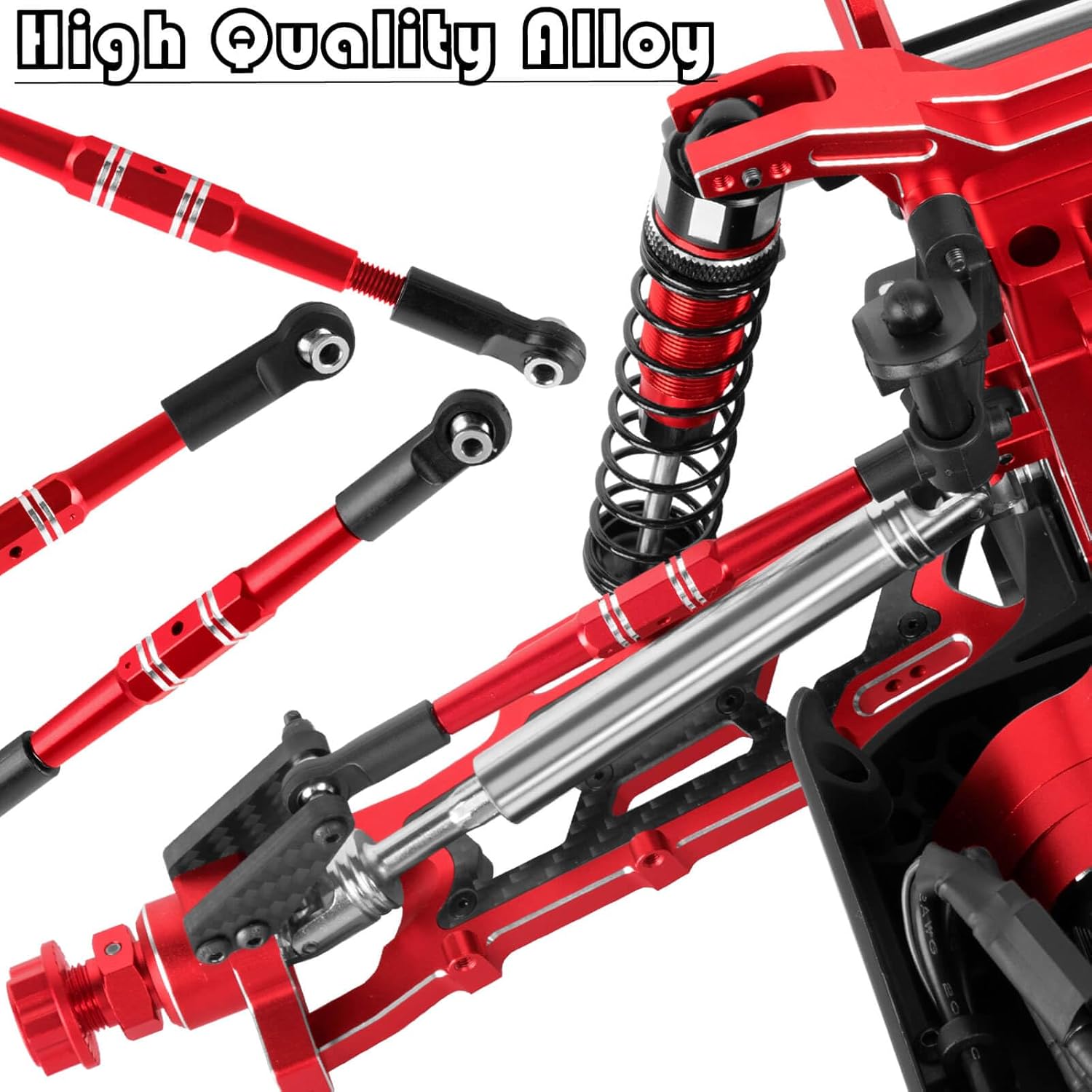 Upgrade Parts for 1/10 Kraton Outcast 4X4 4S V2 BLX,RC Shocks&Arms&Caster Blocks hubs&25T Servo Saver&Steering Bellcranks&CVD&57T Spur Gear &Gearbox&Center Driveshafts&Links,Red