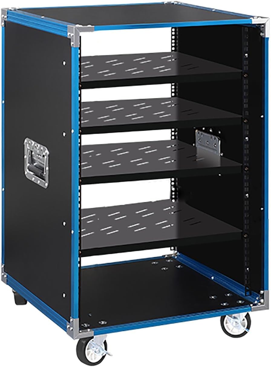 HONGKEFIT Rolling Network Rack PortableNetwork Rack Open Frame Server Rack Stereo Studio Rack