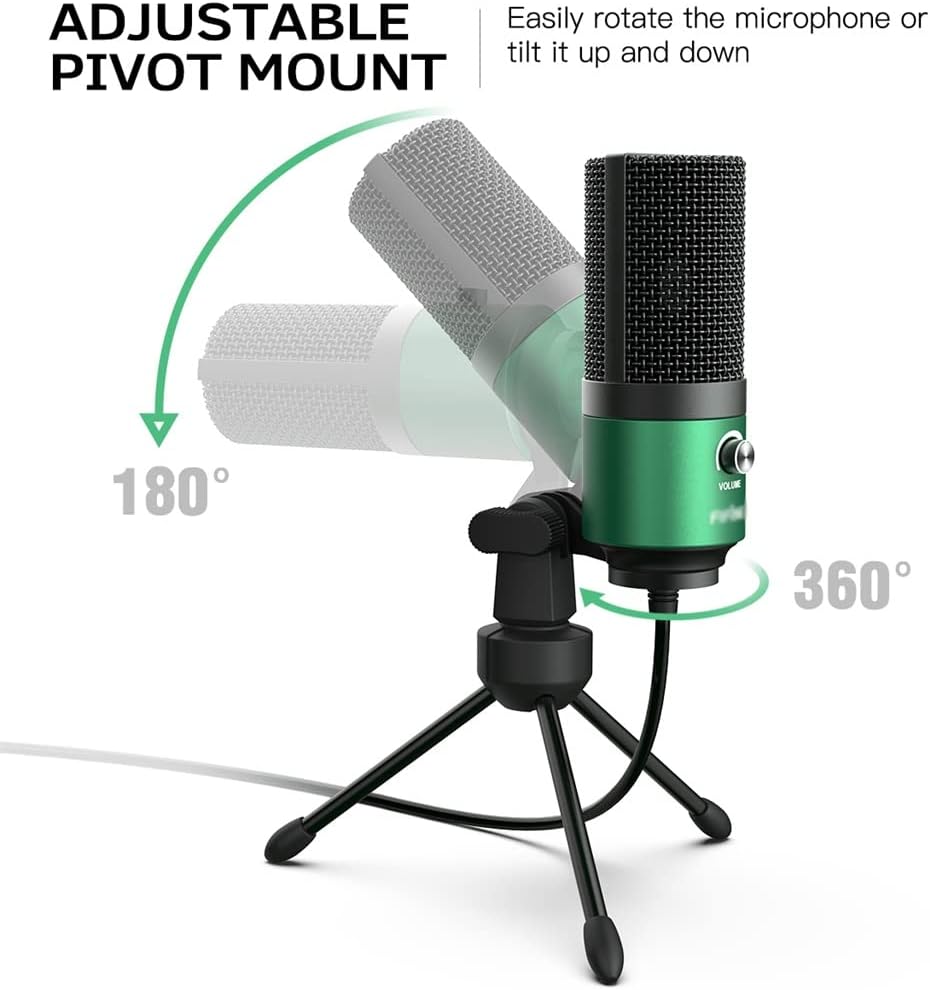 Metal USB Condenser Recording Microphone is Suitable for Notebook Computer Cardioid Recording Studio Recording Dubbing Condenser Microphone (A One Size)
