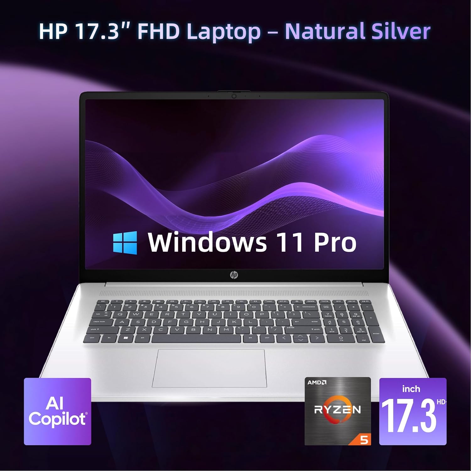 HP Flagship 17 Business Laptop Computer - Windows 11 Pro, 17.3