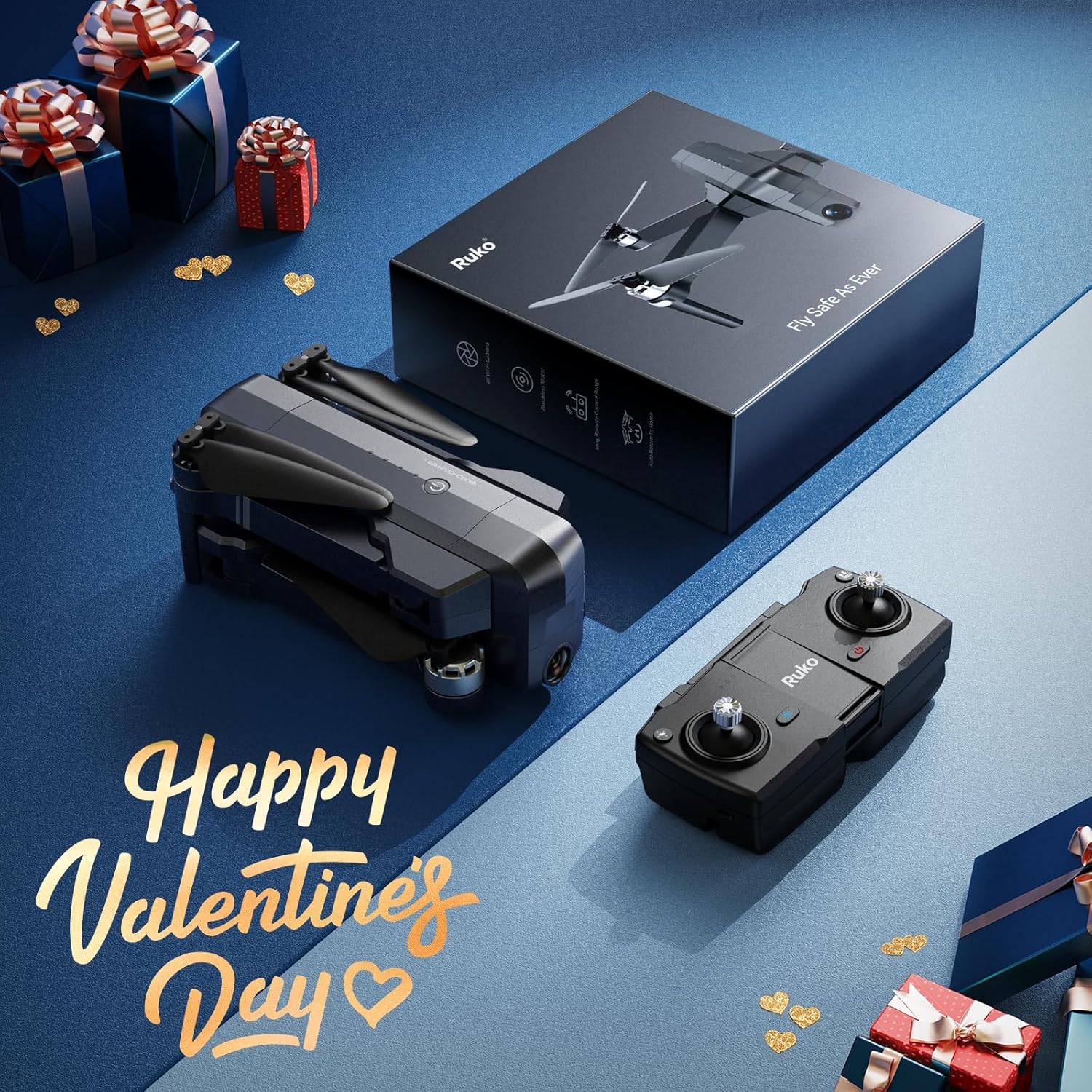 Ruko F11PRO Drones with Camera for Adults 4K UHD Camera, 60 Mins Flight Time with GPS Auto Return Home, Brushless Motor, Black (with Carrying Case)