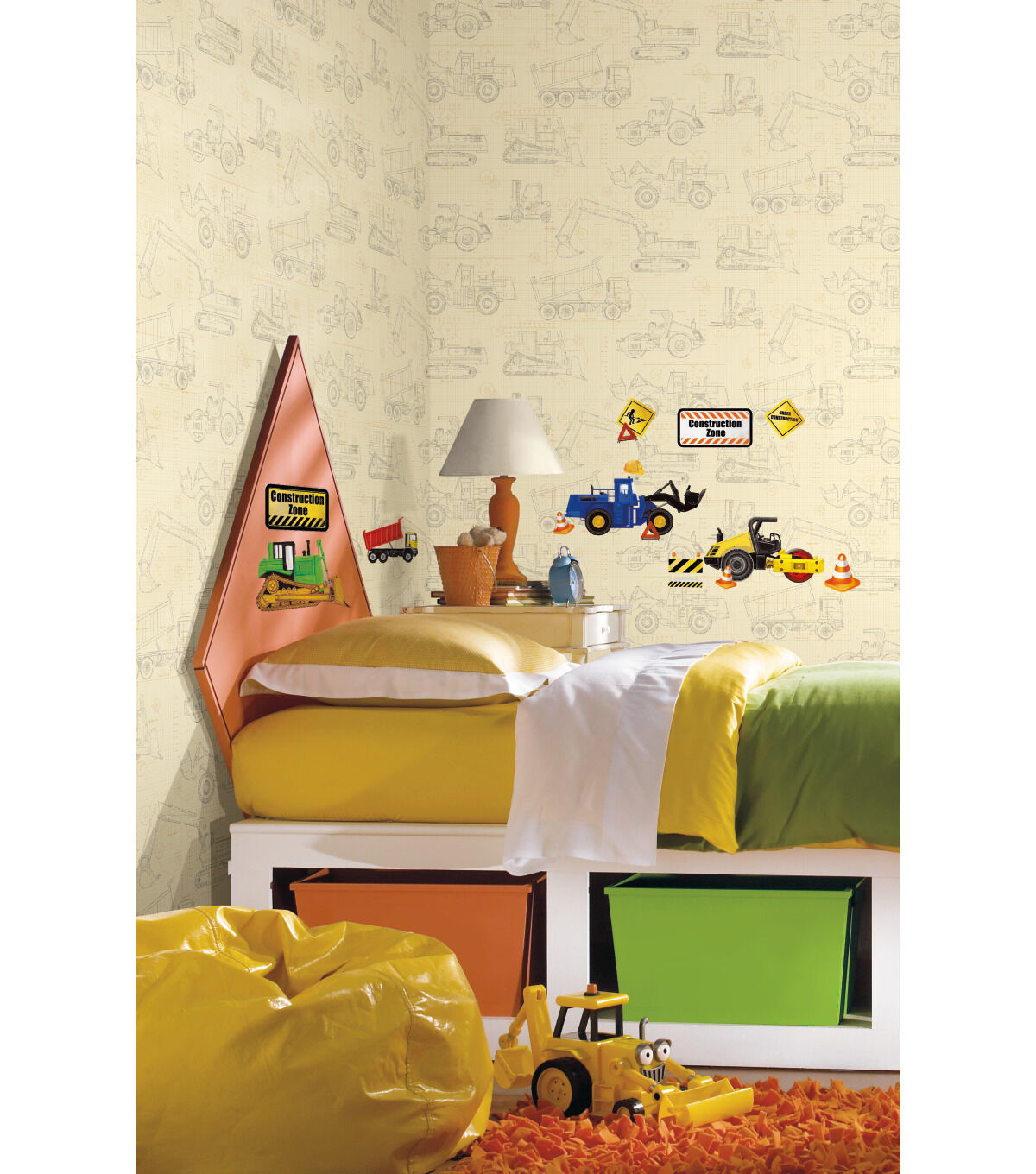 RoomMates Wall Decals Construction Trucks