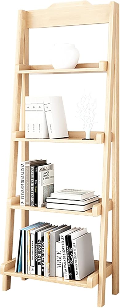 Wddwymll 4-Layer Industrial Bookshelf,Sturdy Easy Assembly Ladder Shelf,for Balcony,Bedroom,Living Room Bookcase(44×36×145cm)