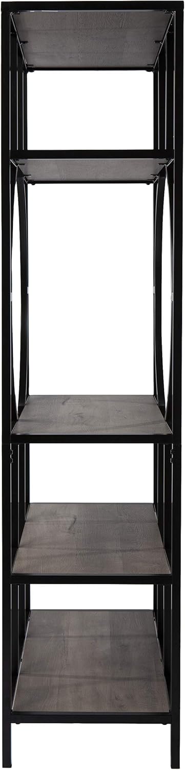 SEI Furniture Tyberton 5-Tier Bookcase, Natural/Black