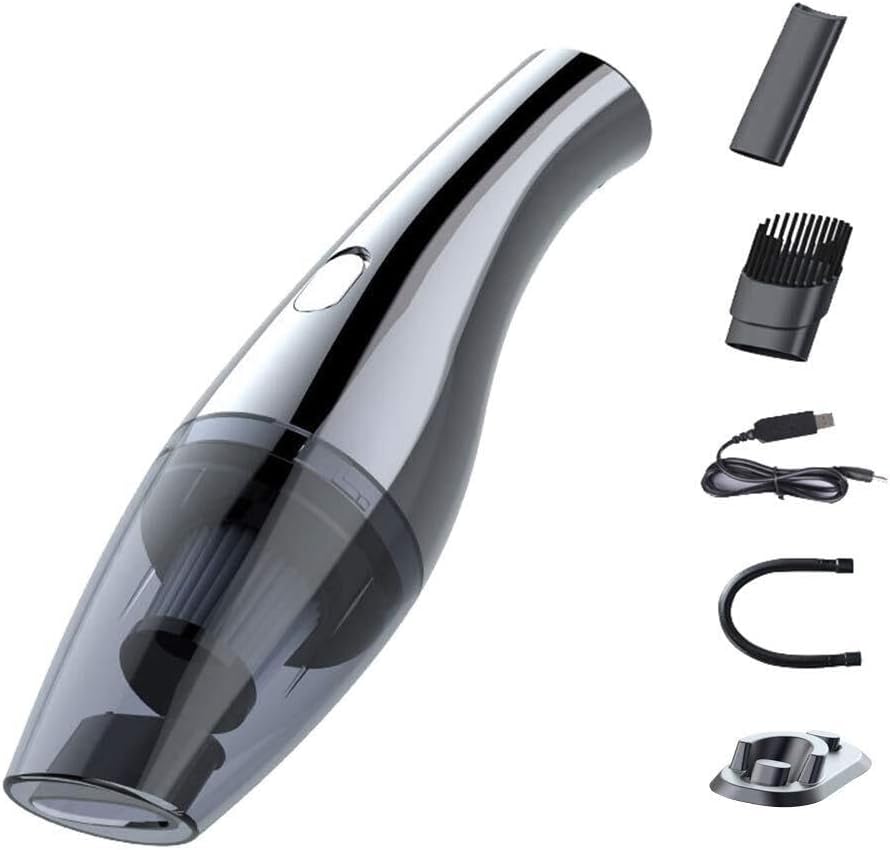 Handheld Vacuum Cordless, Handheld Vacuum Cleaner Cordless, 6000Pa Powerful Suction Hand Vacuum Cleaner with HEPA Filter, Handheld Car Vacuum Portable Rechargeable for Car, Home and Office