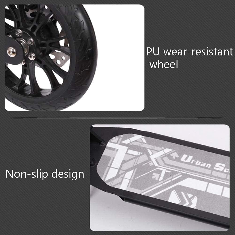 Scooters Kick Scooter for Adults Kids Unisex Adult Kick Scooters W/Disc Brakes Foldable Commuter Scooters with Big Wheels Birthday Gifts for Women/Men/Teens/Kids Non-Electric Up to 100kg