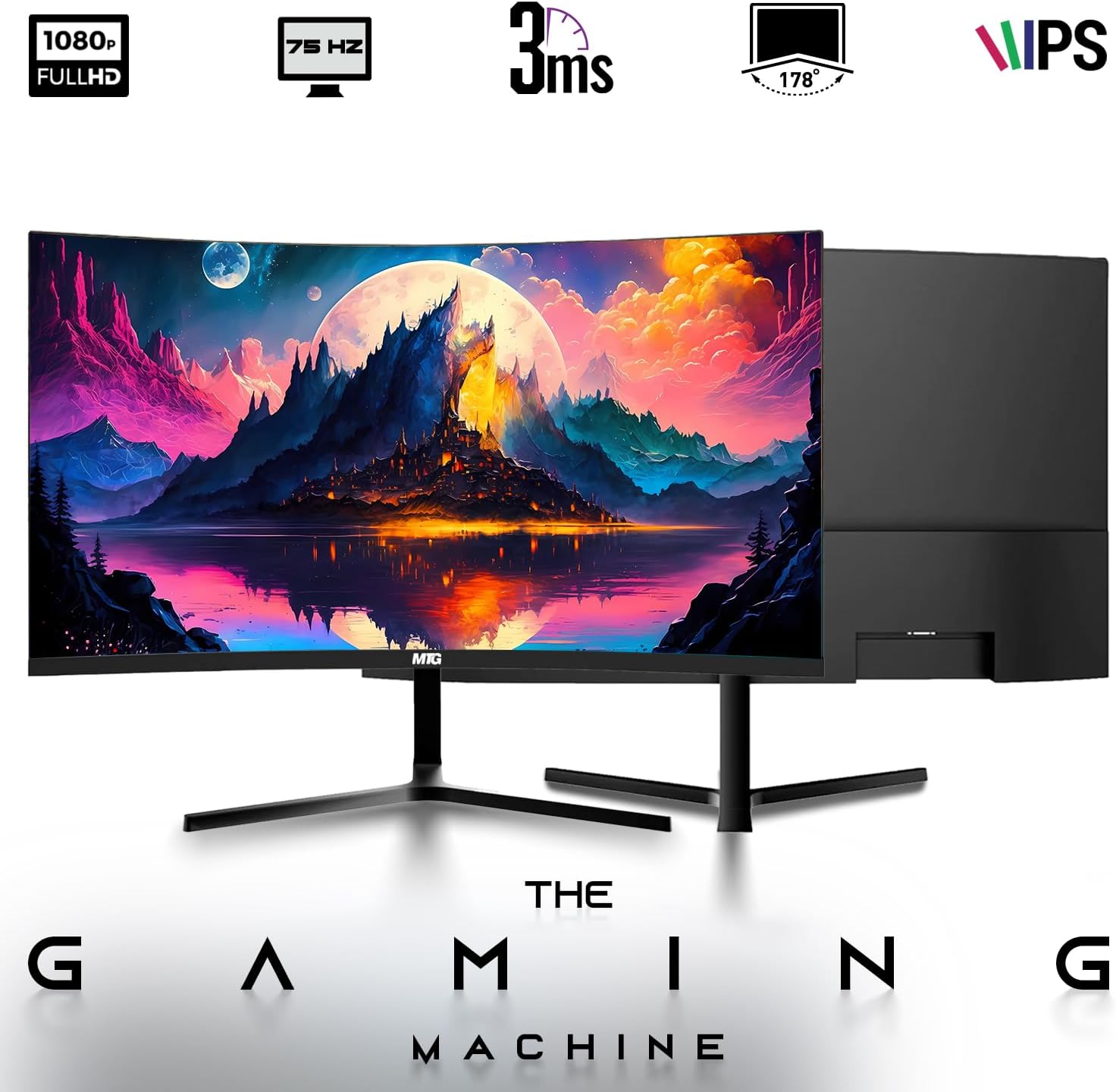 TechMagnet HP Regular Cobra Edition Desktop – Intel Core i5|16GB DDR4 Ram|512GB SSD|New 24 Inch Curved Monitor|Windows 11 – Computer Tower PC (Renewed)