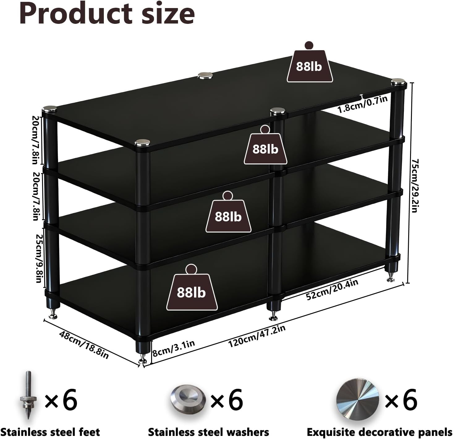 RAJYQODIS Heavy Duty AV Media Stand